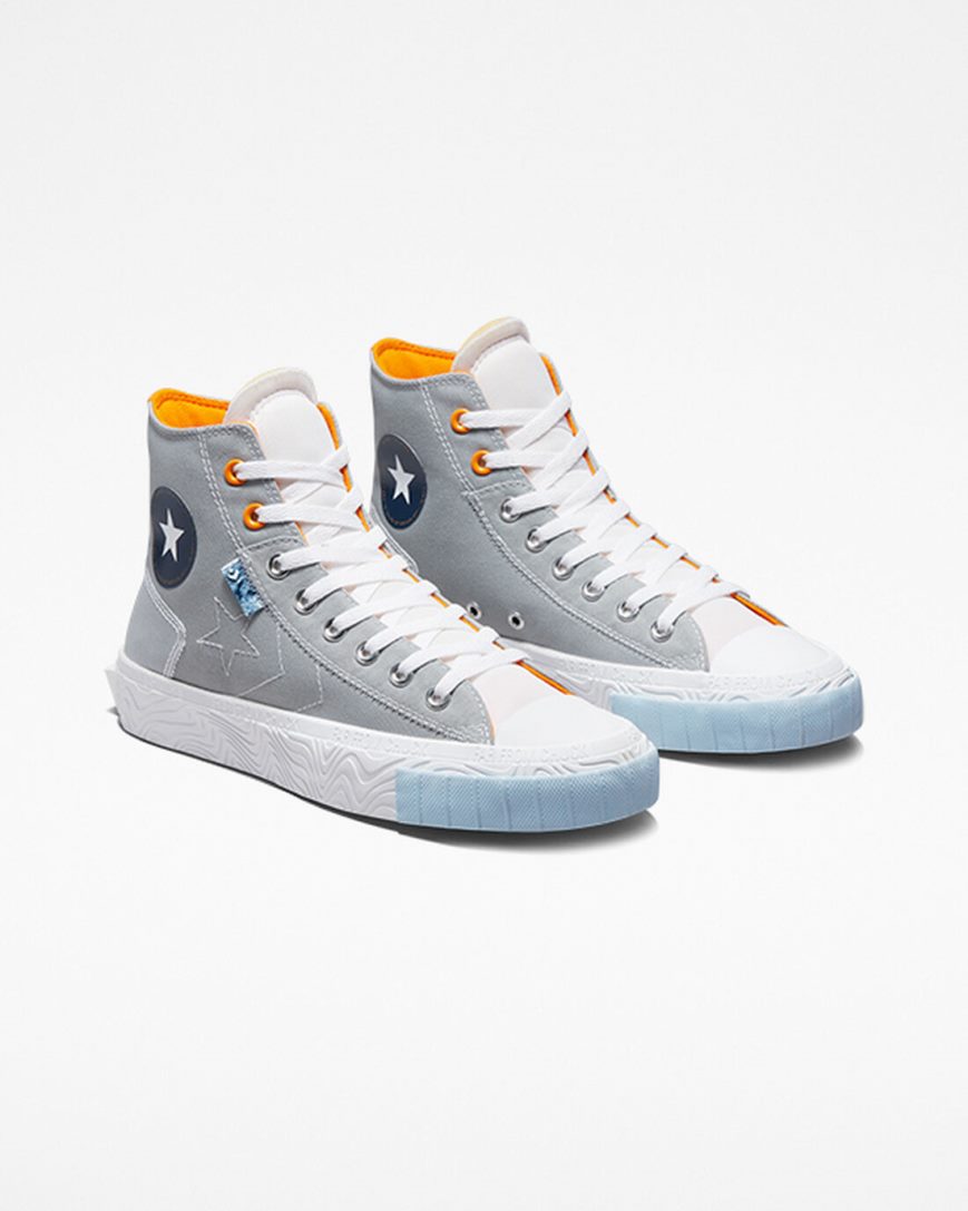 Tenisky Vysoke Converse Chuck Taylor Alt Star Reflective Shine Damske Siva Biele Oranžové | SK EQIBL5